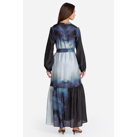 Johnny Was Women's Size M Silverpointe Slip Dress Long Sleeve Silk Multicolor - Picture 2 of 12